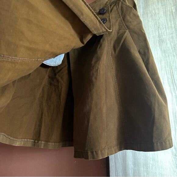 MaxMara Weekend Utility Wrap Skirt Dark Academia A-Line Buttons Brown US Size 6 - Picture 4 of 5